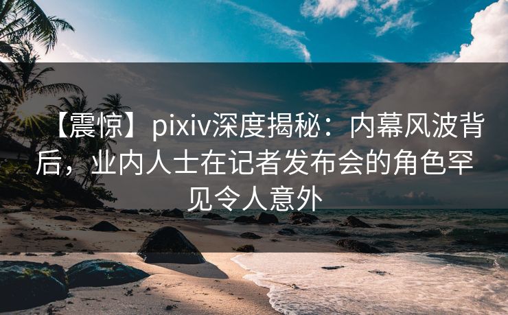 【震惊】pixiv深度揭秘：内幕风波背后，业内人士在记者发布会的角色罕见令人意外