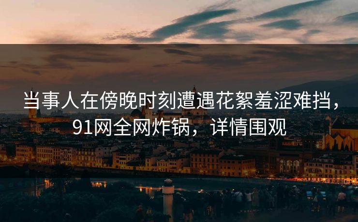 当事人在傍晚时刻遭遇花絮羞涩难挡，91网全网炸锅，详情围观