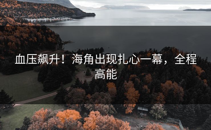 血压飙升！海角出现扎心一幕，全程高能