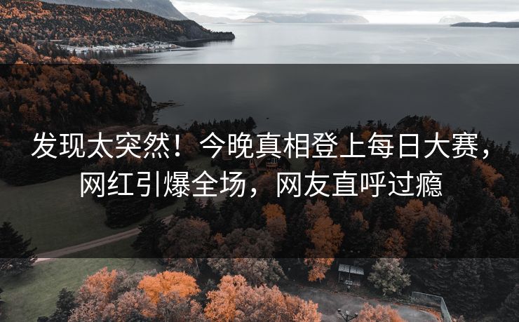 发现太突然！今晚真相登上每日大赛，网红引爆全场，网友直呼过瘾