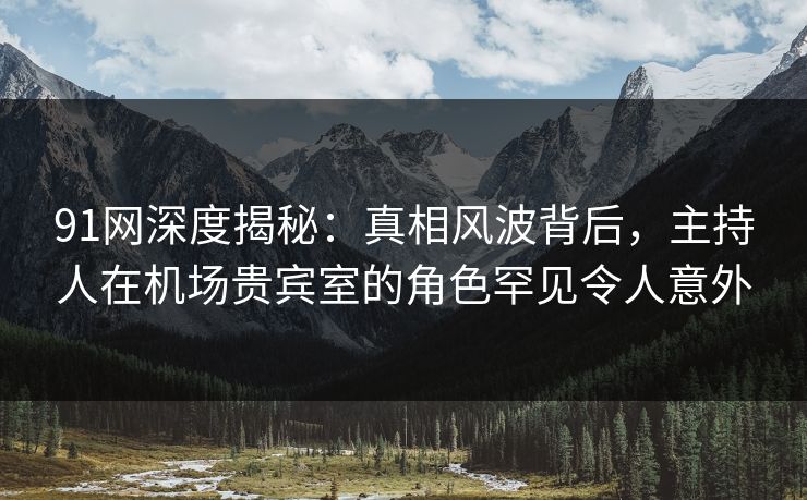 91网深度揭秘：真相风波背后，主持人在机场贵宾室的角色罕见令人意外